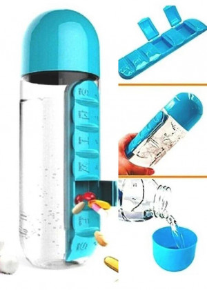 Бутылка для воды с органайзером для таблеток и витаминов на неделю 20766304