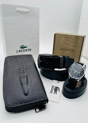 Подарочный набор для мужчины ремень, кошелек, часы + коробка #21177507