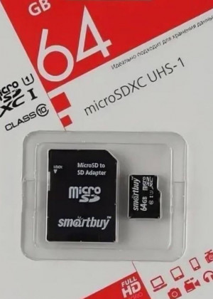Карта памяти microsd SDHC 64GB и адаптер #21178147