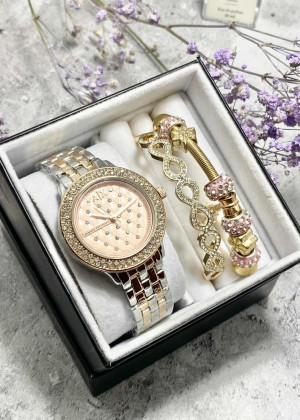 Подарочный набор для женщин часы, 2 браслета + коробка 23124087