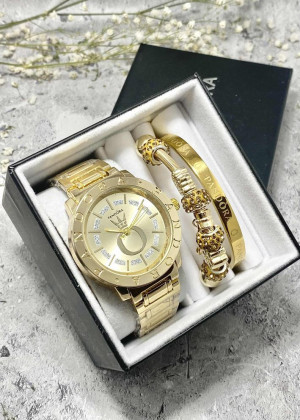 Подарочный набор для женщин часы, 2 браслета + коробка 23124243