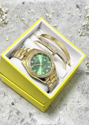 Подарочный набор для женщин часы, 2 браслета + коробка