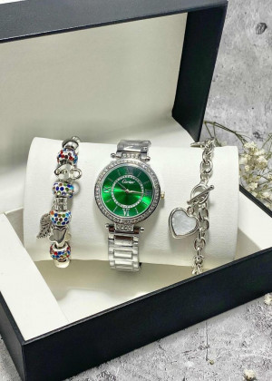 Подарочный набор для женщин часы, 2 браслета + коробка 23244985