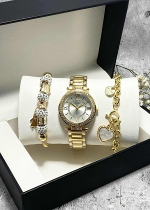 Подарочный набор для женщин часы, 2 браслета + коробка 23244986