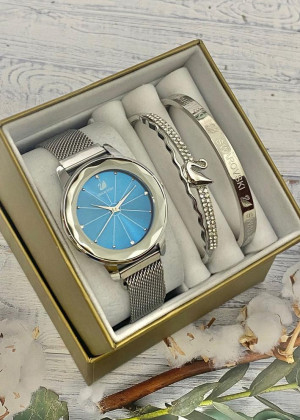 Подарочный набор для женщин часы, 2 браслета + коробка 23245022