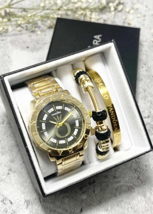 Подарочный набор для женщин часы, 2 браслета + коробка 23245138