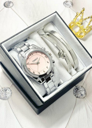 Подарочный набор для женщин часы, 2 браслета + коробка 23245157