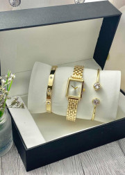 Подарочный набор для женщин часы, 2 браслета + коробка