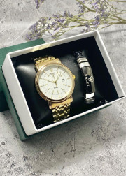 Подарочный набор для мужчины часы и браслет + коробка