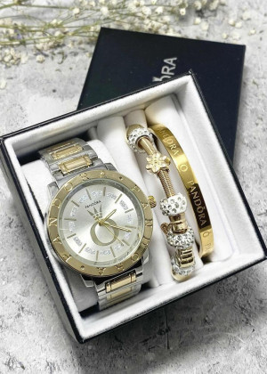 Подарочный набор для женщин часы, 2 браслета + коробка 23304506