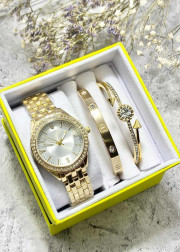 Подарочный набор для женщин часы, 2 браслета + коробка