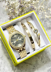 Подарочный набор для женщин часы, 2 браслета + коробка