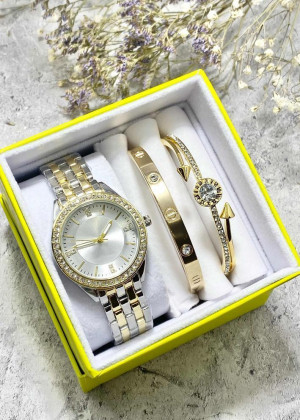 Подарочный набор для женщин часы, 2 браслета + коробка 23304541