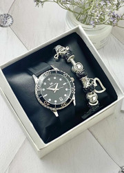 Подарочный набор для женщин часы и браслет+ коробка