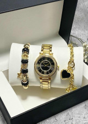 Подарочный набор для женщин часы, 2 браслета + коробка
