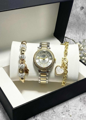 Подарочный набор для женщин часы, 2 браслета + коробка 23304559