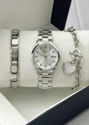 Подарочный набор для женщин часы, 2 браслета + коробка