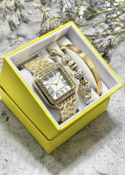 Подарочный набор для женщин часы, 2 браслета + коробка