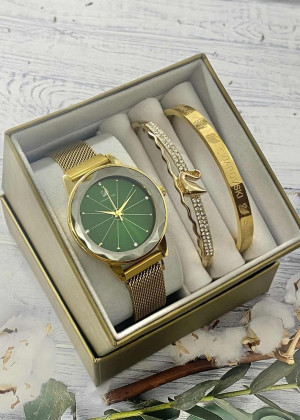 Подарочный набор для женщин часы, 2 браслета + коробка 23304588
