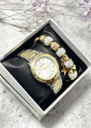 Подарочный набор для женщин часы и браслет+ коробка
