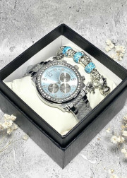 Подарочный набор для женщин часы и браслет+ коробка