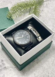 Подарочный набор для мужчины часы и браслет + коробка