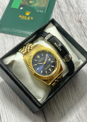 Подарочный набор для мужчины часы и браслет + коробка